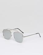 Spitfire Beta Aviator Sunglasses In Silver Mirror - Silver