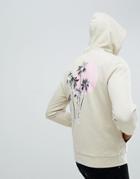 Asos Design Hoodie With Palm Tree Print - Beige