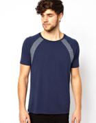 Asos T-shirt With Twisted Yarn Panels And Raglan Sleeves - Blue