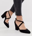 New Look Wide Fit Strappy Heeled Shoes In Black