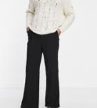 Collusion 70s Kick Flare Smart Pants In Black