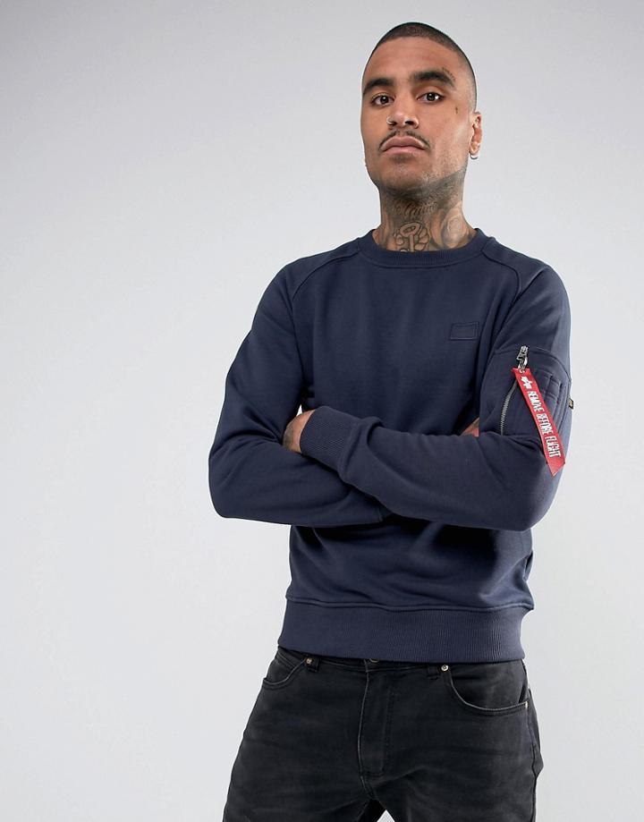 Alpha Industries X-fit Crew Sweatshirt In Navy - Navy