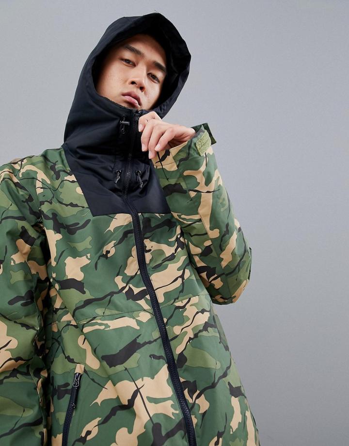 Wear Color Block Jacket In Camo - Green