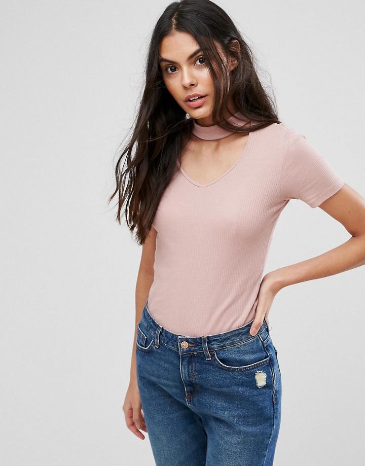Jdy Leroy Nevada Choker Top - Pink