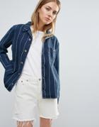 Bethnals New Tommy Worker Stripe Jacket - Blue