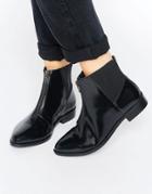 Asos Alsace Leather Zip Ankle Boots - Black