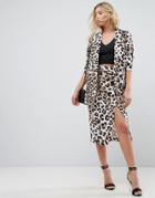 Asos Tailored Mix & Match Pencil Skirt In Animal Print - Multi