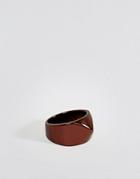 Asos Geometric Signet Ring - Brown