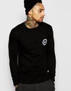 Hype Sweatshirt With Crest Logo - Black