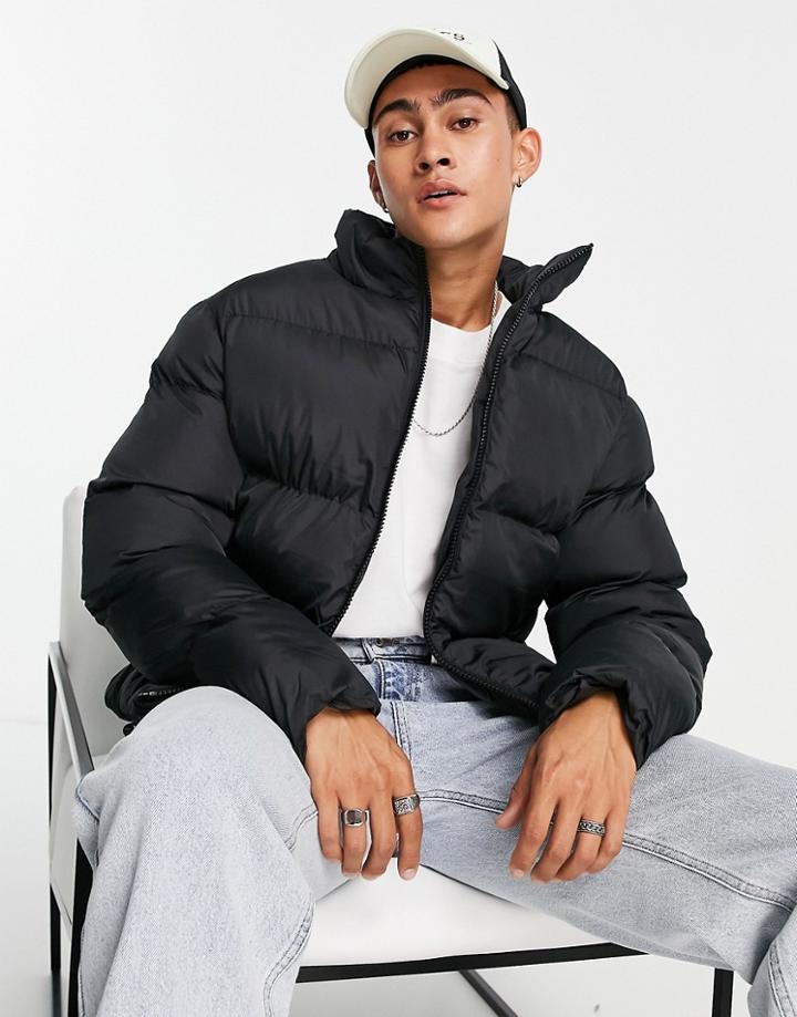 Asos Design Recycled Puffer Jacket In Black
