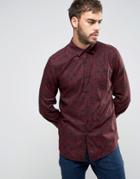 Asos Regular Fit Viscose Shirt In Tapestry Print - Black