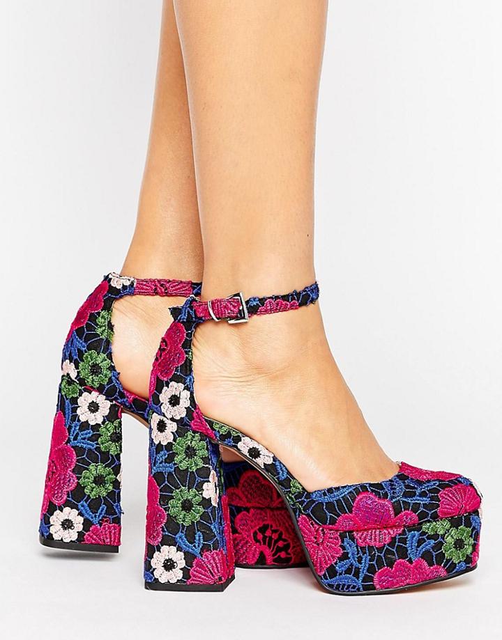 Asos Paint The Town Platform Heels - Multi