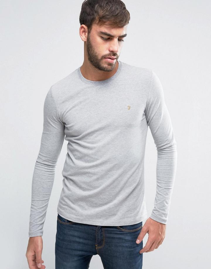 Farah Southall Super Slim Muscle Fit Long Sleeve T-shirt Gray - Gray