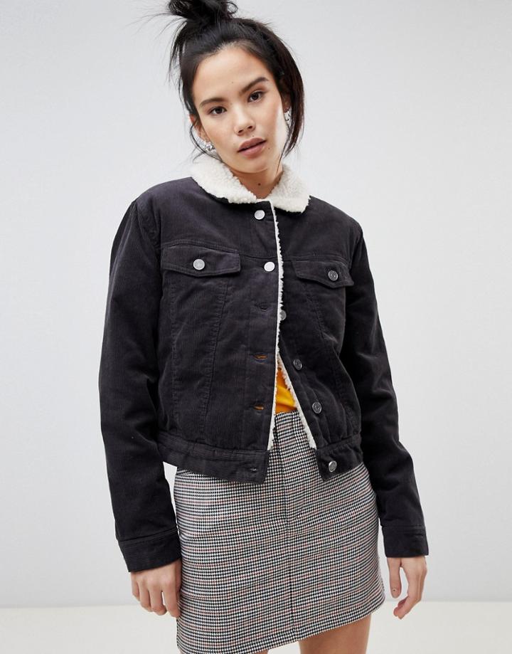 Pull & Bear Corduroy Jacket - Navy