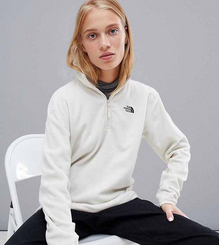The North Face Exclusive To Asos 100 Glacier 1/4 Zip Fleece In Vintage White - White