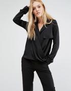 Y.a.s Faber Washed Silk Shirt - Black
