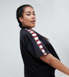 Hello Kitty X Asos Design Curve Oversized Cropped Top With Bow Tape Detail - Black