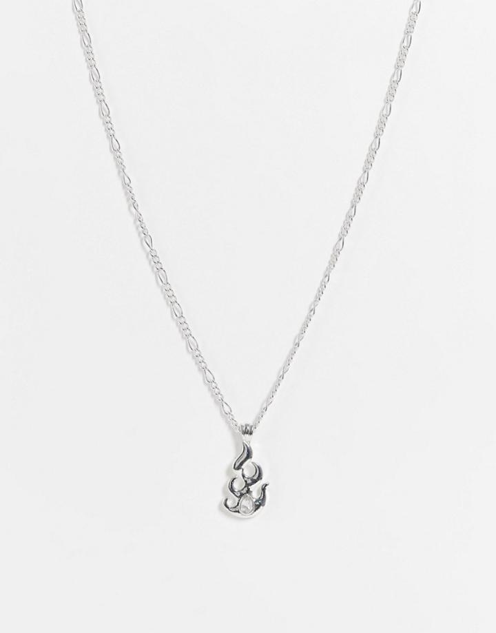 Wftw Flame Pendant Necklace In Silver