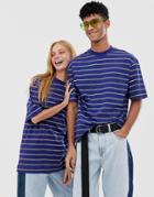 Collusion Unisex Striped T-shirt - Blue
