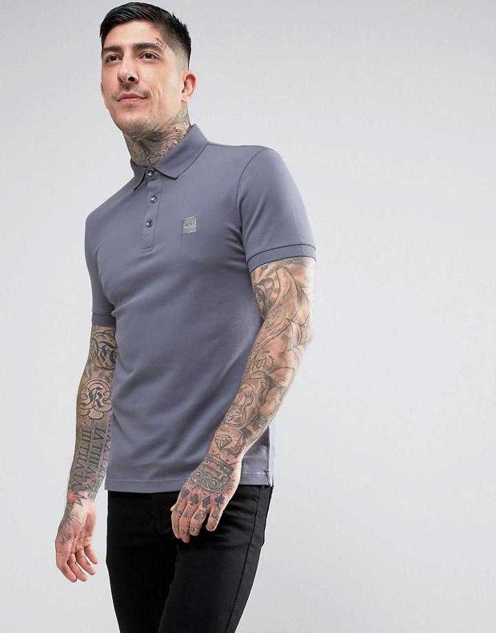 Boss Orange By Hugo Boss Pavlik Slim Fit Logo Polo Shirt Gray - Gray