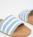 Adidas Originals Cork Adilette Slider Sandals In Blue - Blue
