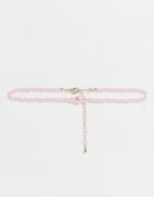 Asos Design Choker Necklace In Graduating Faux Pink Pearls