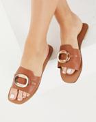Asos Design Formal Leather Sandals With Trim In Tan-brown