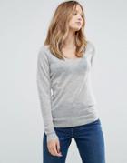 Gestuz Robyn Cashmere V Neck Sweater - Gray