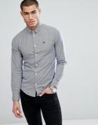 Emporio Armani Slim Fit Gingham Shirt In Navy - Navy