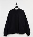 Asos Design Tall Super Oversized Cocoon Sweatshirt With Panel Detail In Black