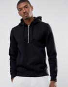 Casual Friday Hoodie With Half Zip - Black