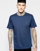 Farah T-shirt With F Logo In Reg Fit - Navy