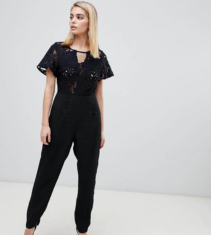 Love Triangle Lace Jumpsuit-black