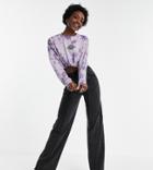 Asos Design Tall Straight Leg Sweatpants With Pintuck In Acid Wash In Charcoal-grey