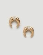 Design B London Horn Stud Earrings - Gold
