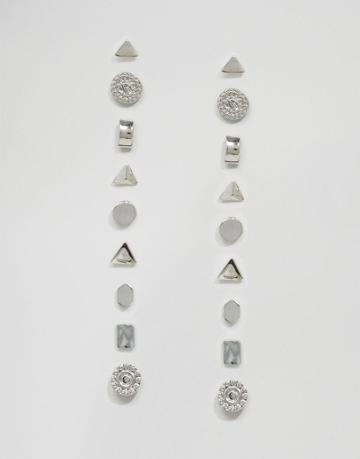 Designb London Ear Party Stud Earrings - Silver