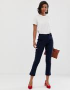 Y.a.s Pants With Side Zip Detail In Navy - Navy