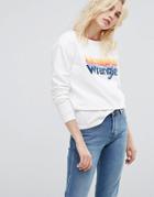 Wrangler Sweatshirt With Gradient Rainbow Logo - Cream