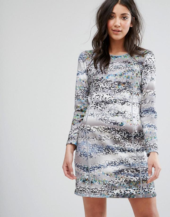 Lavand 3/4 Sleeve Printed Shift Dress - Multi