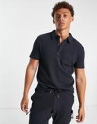 Only & Sons Waffle Polo In Navy - Part Of A Set