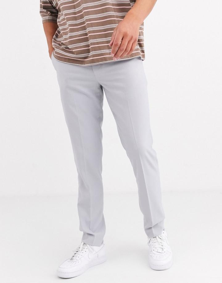 Asos Design Skinny Smart Pants In Ice Gray