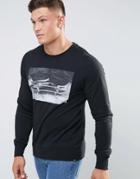 Element Print Crew Neck Sweat Sweater - Black