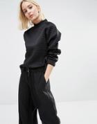 Adpt Embossed Co-ord High Neck Sweatshirt - Black