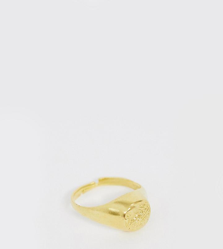 Ottoman Hands Gold Plated Coin Adjustable Signet Ring