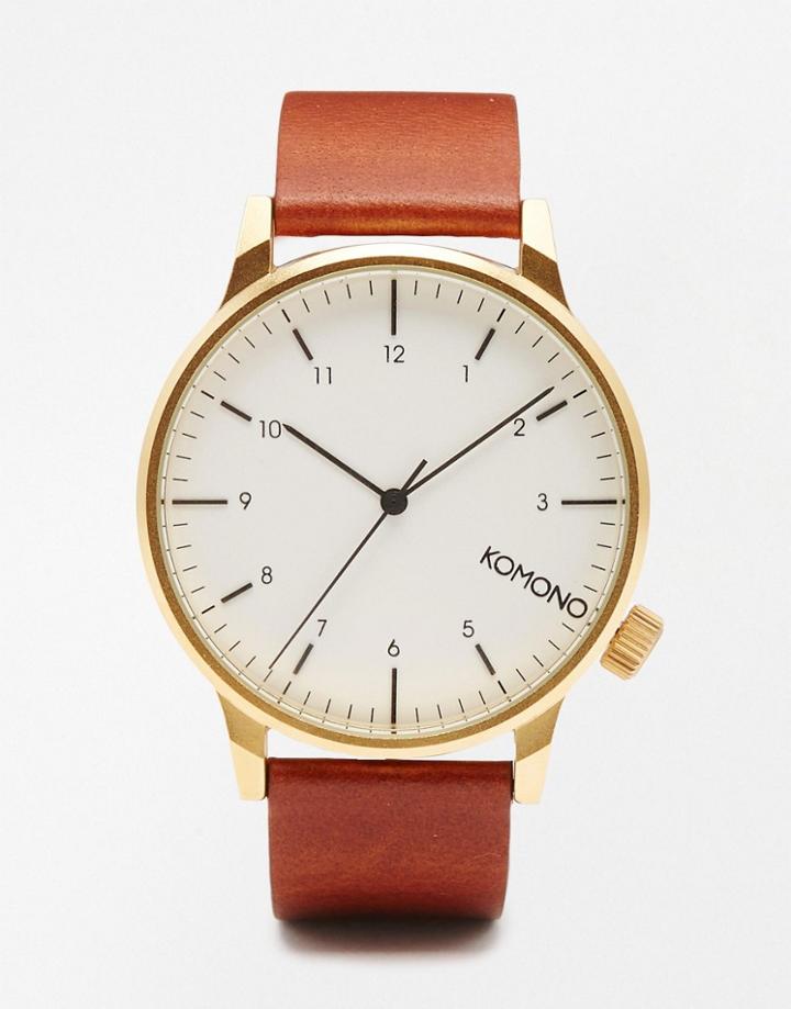 Komono Winston Watch In Brown - Brown