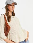 Vero Moda Organic Cotton Blend Knit Blouse In Cream-white