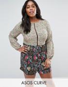 Asos Curve Mix And Match Floral Romper - Multi