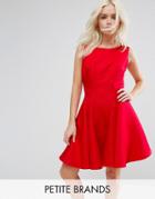 Chi Chi London Petite Fit And Flare Mini Dress With Seam Detail - Red