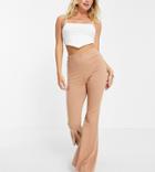 Missguided Basic Flare Pant In Brown