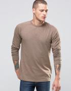 New Look Slub Long Sleeve Top In Beige - Beige